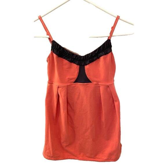 Lululemon Womens Yogi Dance Tank Top Size 4 Coral Gray Luon Ruched Ruffled - Picture 4 of 7